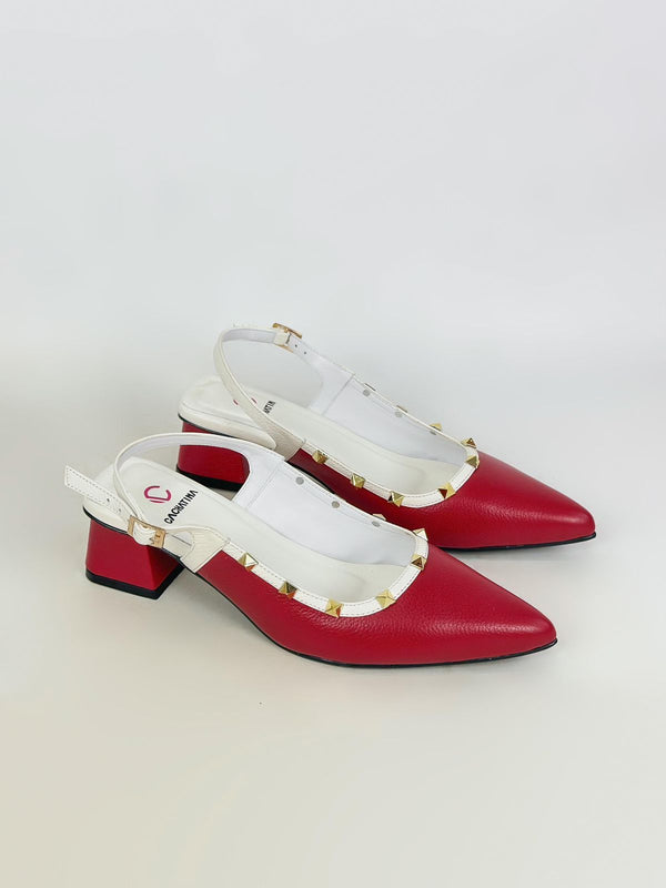 NAYELI-CUERO CHAROL ROJO - TACON 3.5 (5 CM) - ESTILETO MUJER - CALZADO CACHATINA