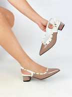 NAYELI- CUERO TAUPE - TACON 3.5 (5 CM) - ESTILETO MUJER - CALZADO CACHATINA