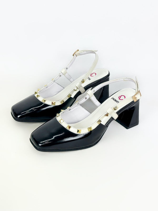 CECILY CUERO NEGRO CHAROL - TACON 5.5 (7CM) - ESTILETO MUJER - CALZADO CACHATINA