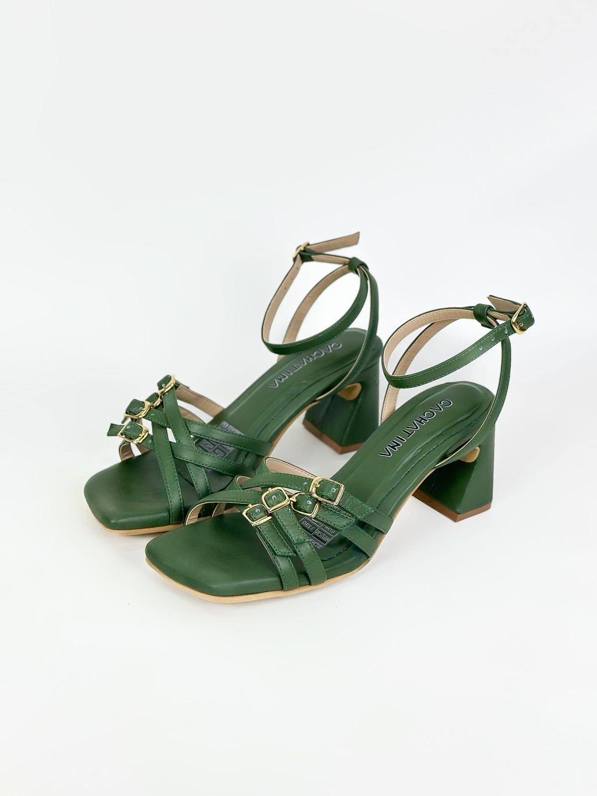 LEOCADIA- CONFECCION VERDE- ESTILETO- TACON 5.5 (7 CM) - ESTILETO MUJER - CALZADO CACHATINA
