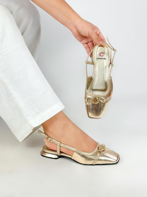 STAR STORE - FOLIA ORQUIDEA ORO - BALETA-CALZADO CACHATINA