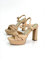 PLATAFORMA CORAL - CONFECCION CAPUCHINO - PLA 30 MUJER  - TACON 12.5 CM