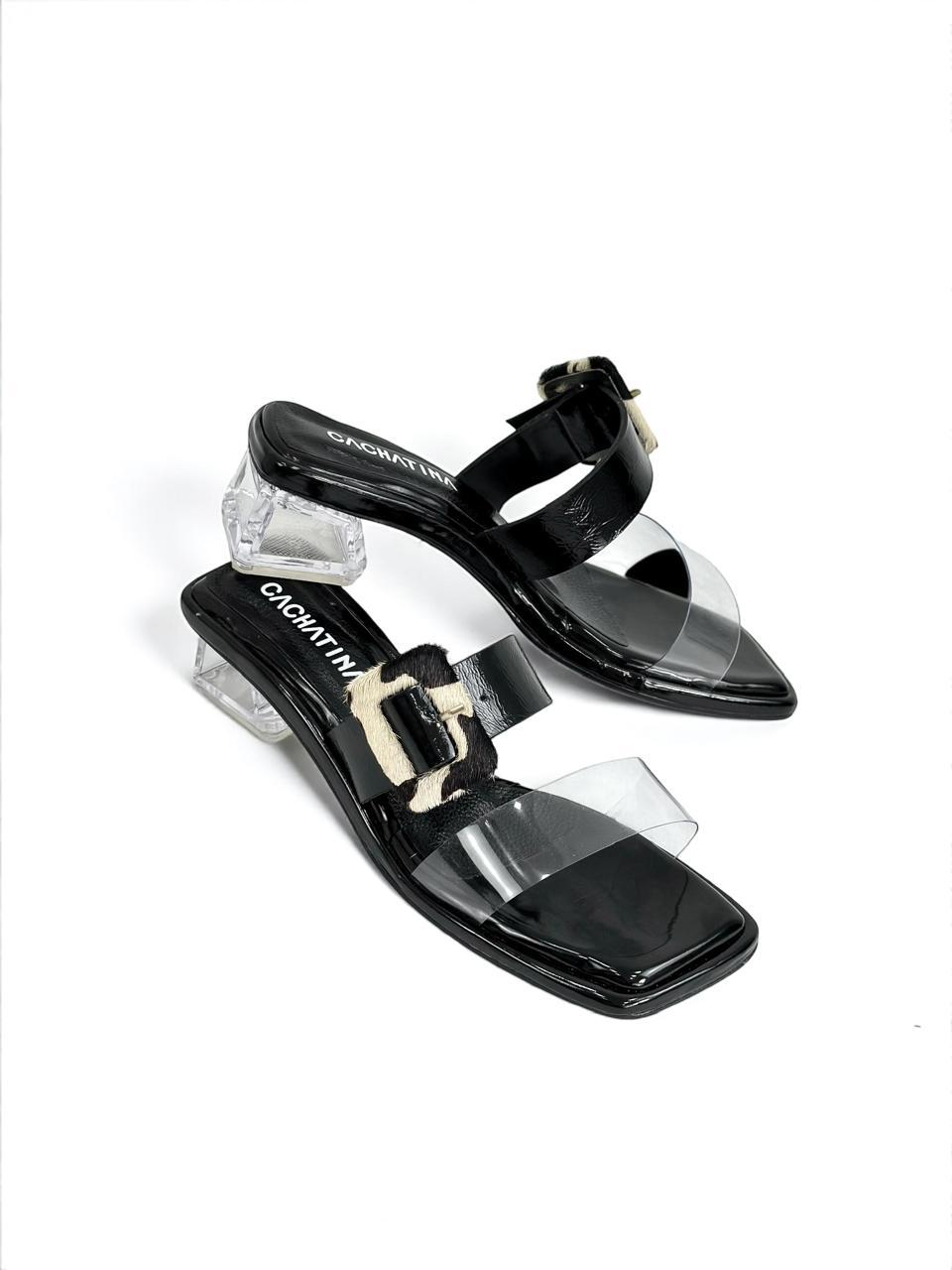 TACON MOSCU - CHAROL NEGRO POR ACETATO - TACON  5.5 - TACÓN MUJER - CALZADO CACHATINA