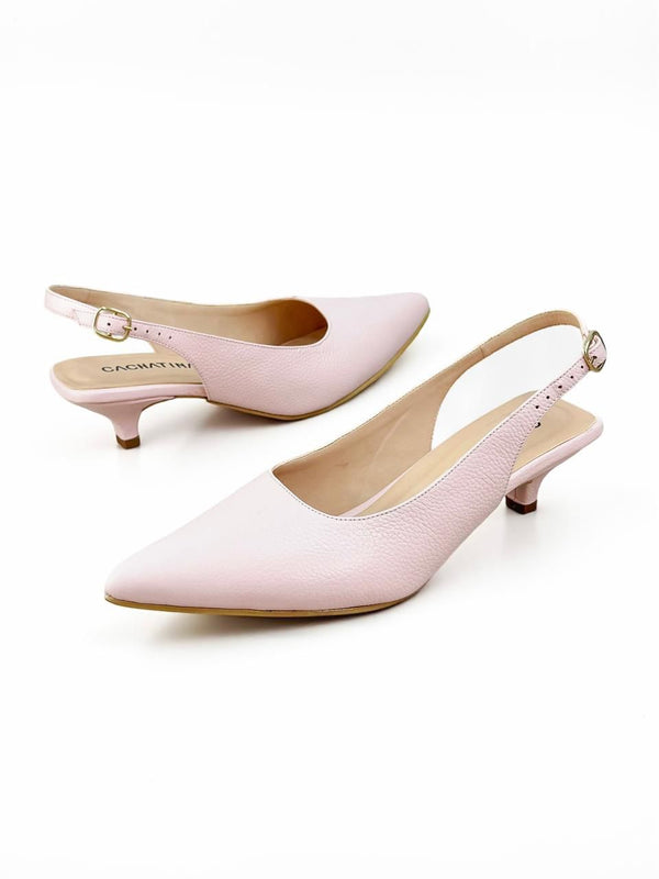 STILETTO POFFI - BAMBY ROSA PASTEL  - TACON 3.5 - ESTILETO MUJER - CALZADO CACHATINA