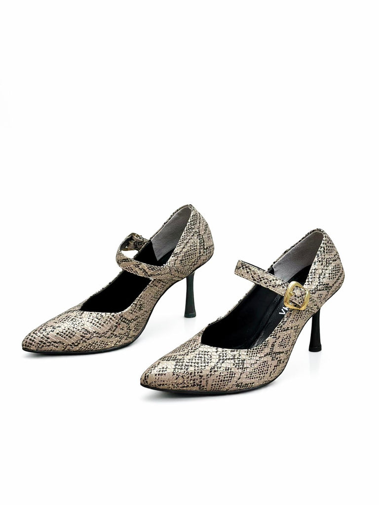 STILETTO MER -COBRA DORADO- TACON 7.5 - ESTILETO MUJER - CALZADO CACHATINA