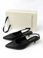 STILETO BLOOM - CONFECCION NEGRO - ALTURA 5.5 (8 CM) - CALZADO CACHATINA