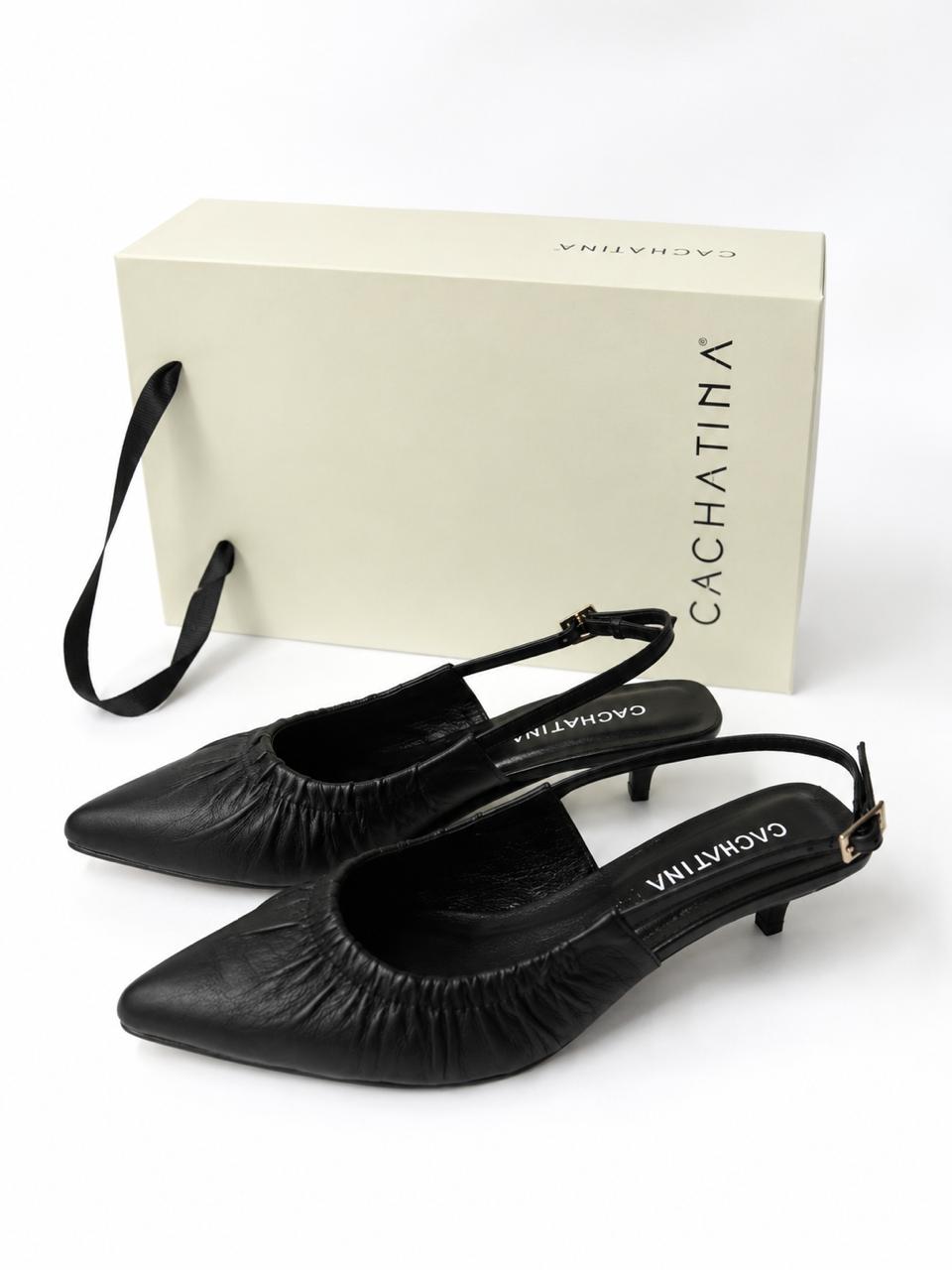STILETO BLOOM - CONFECCION NEGRO - ALTURA 5.5 (8 CM) - CALZADO CACHATINA