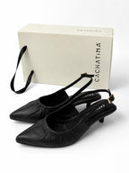 STILETO BLOOM - CONFECCION NEGRO - ALTURA 5.5 (8 CM) - CALZADO CACHATINA