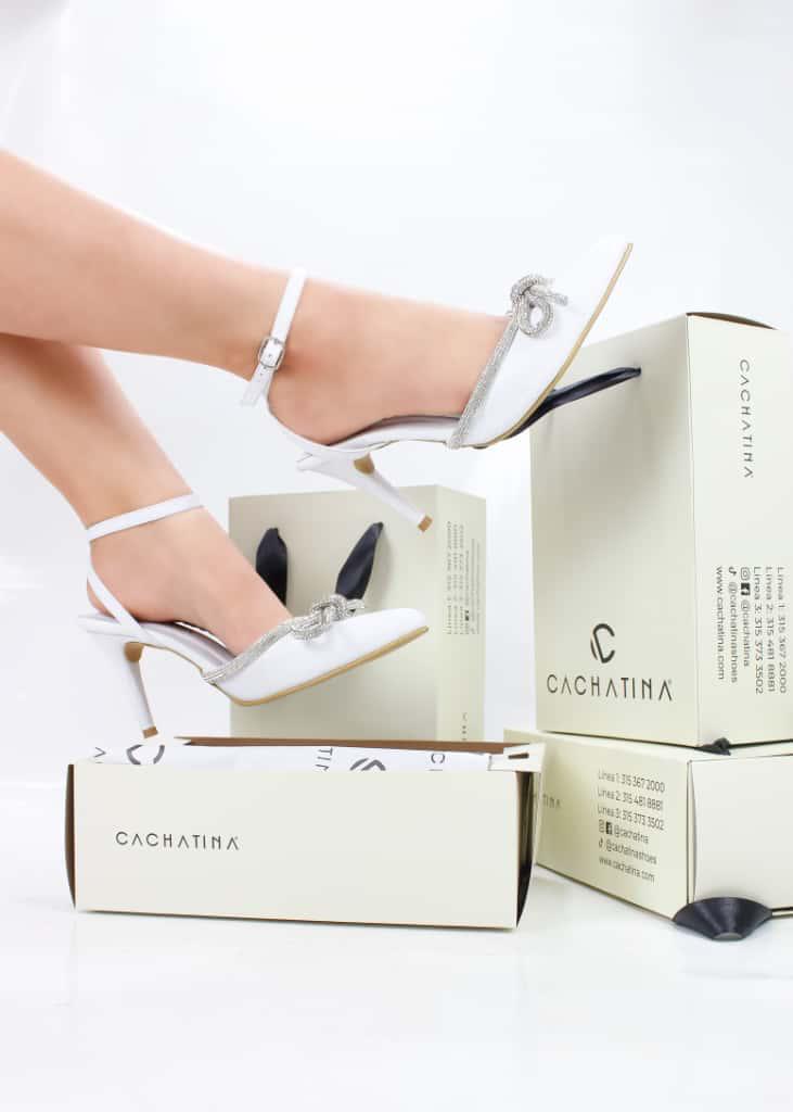 FABRIZIA - CALZADO CACHATINA - ESTILETO MUJER - CUERO BLANCO - TACON 8.5 (11 CM)