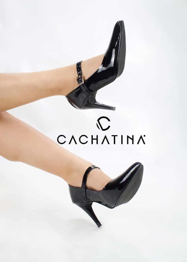 STILETTO BARI - CHAROL NEGRO - TACON 7.5 - ESTILETO MUJER - CALZADO CACHATINA