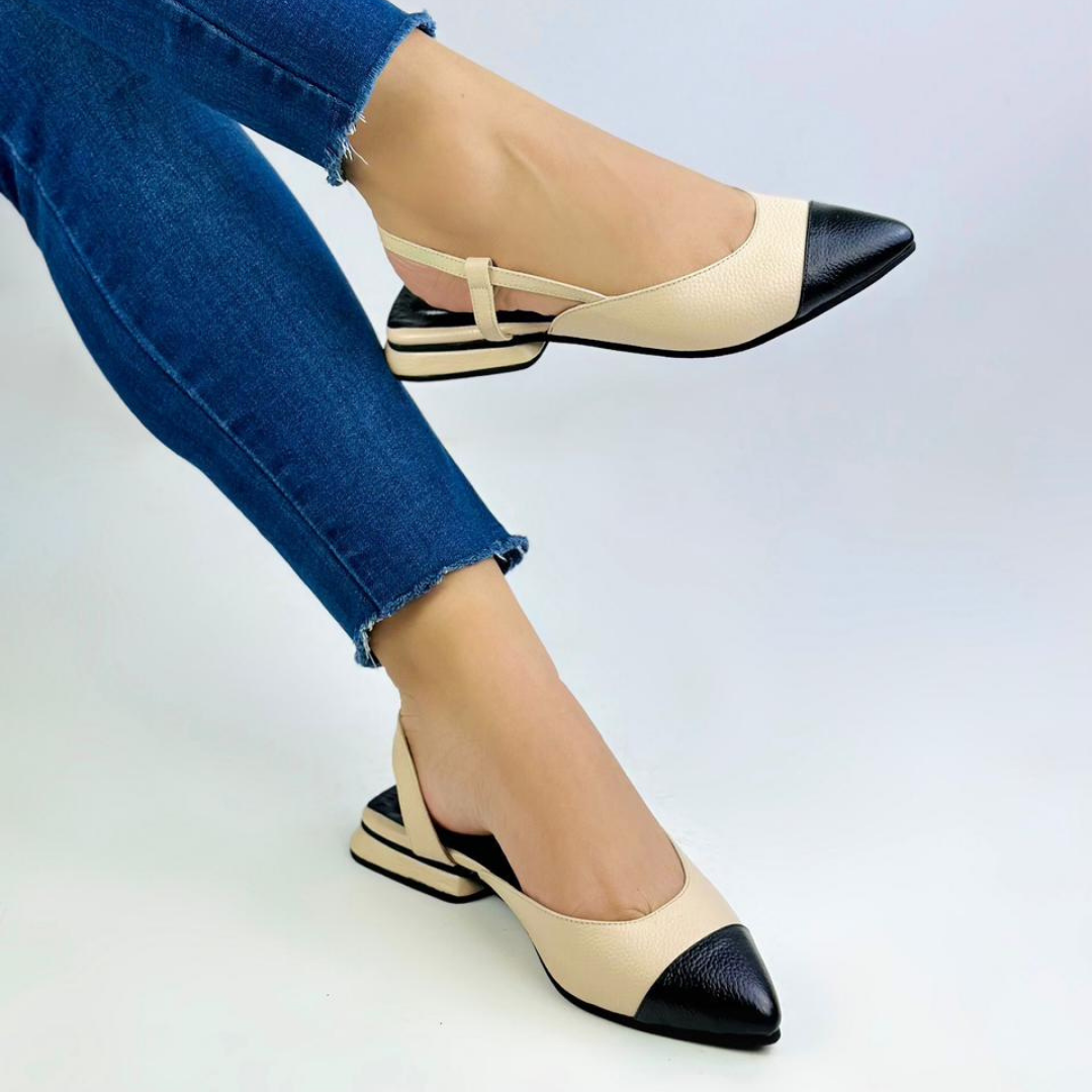 CALZADO CACHATINA - ZUECO MUJER - EMMA - CUERO PERGAMINO X NEGRO