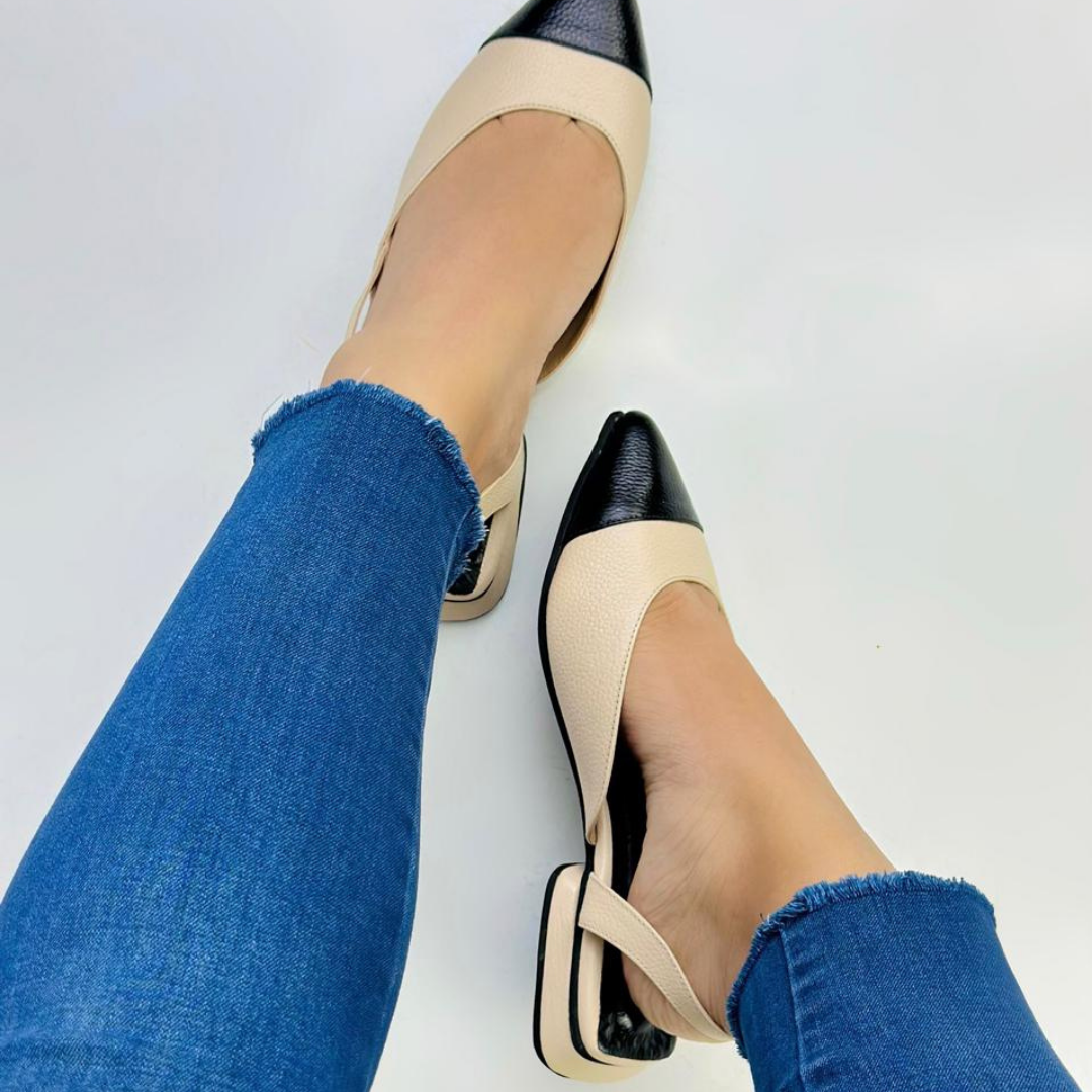 CALZADO CACHATINA - ZUECO MUJER - EMMA - CUERO PERGAMINO X NEGRO