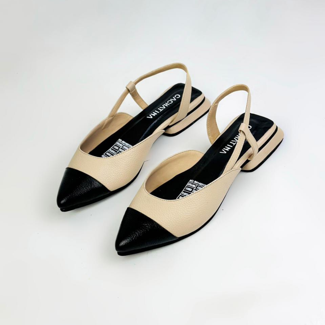 CALZADO CACHATINA - ZUECO MUJER - EMMA - CUERO PERGAMINO X NEGRO