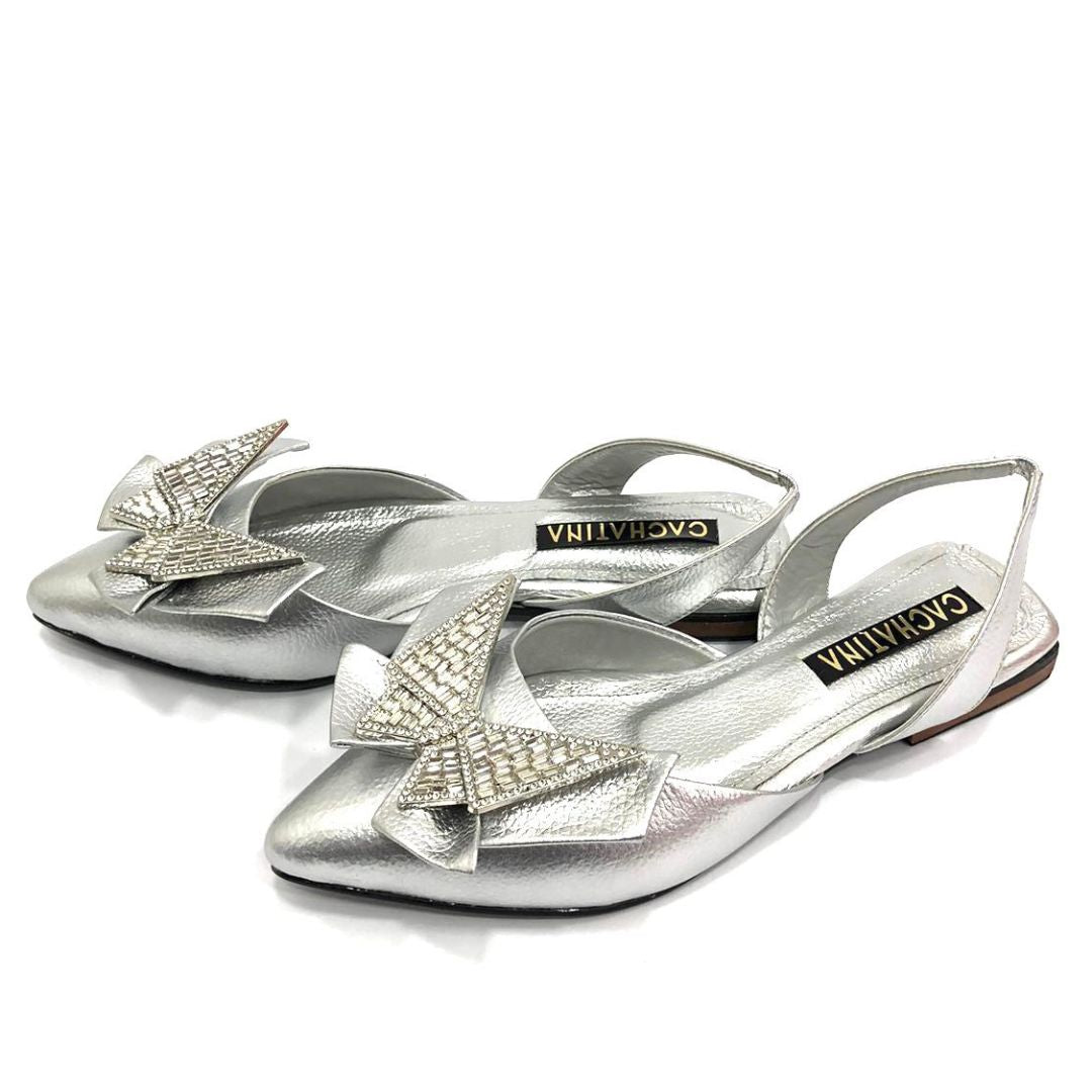 ZUECO CACHATINA - TEYLOR - CUERO PLATEADO - CALZADO CACHATINA