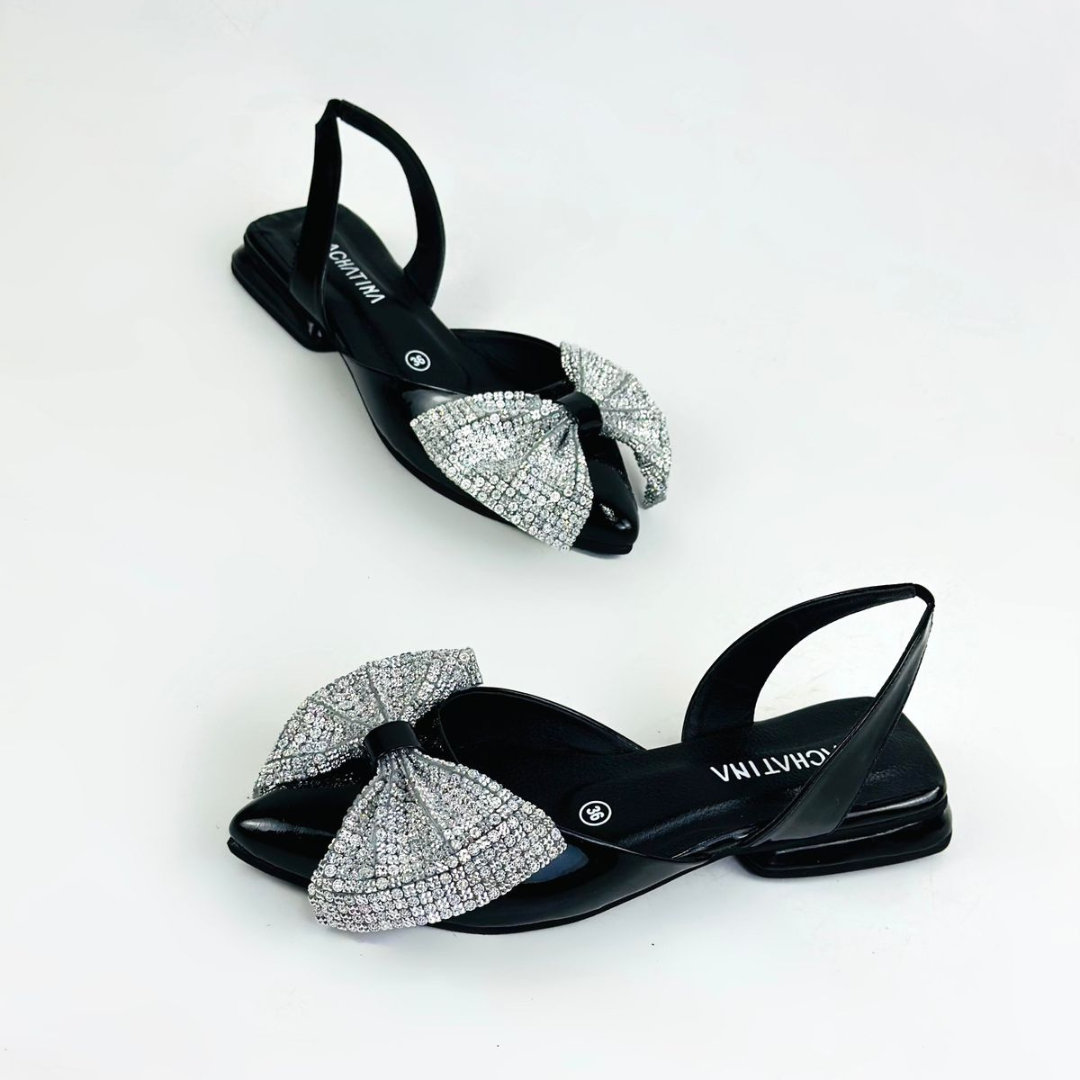 CALZADO CACHATINA - ZUECO MUJER - YAILY - CUERO CHAROL NEGRO