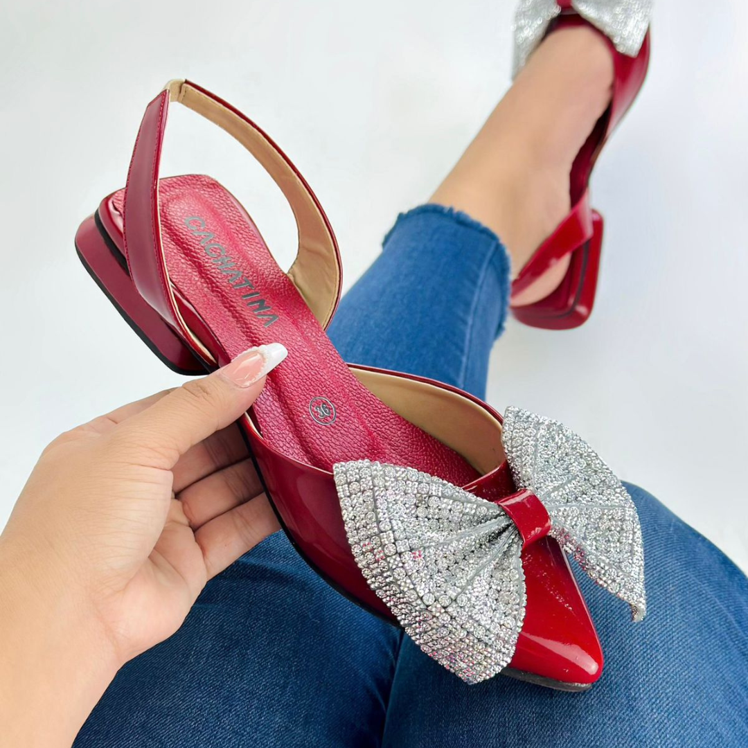 CALZADO CACHATINA - ZUECO MUJER - YAILY - CUERO CHAROL ROJO