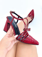 STILETTO BRISA - BALTIMORE CHAROL ROJO X CHAROL ROJO - TACON 7.5 - ESTILETO MUJER - CALZADO CACHATINA