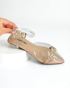 BALETA RUX - ACETATO X CHAROL TAUPE- TACON 1.5- BALETA- CALZADO CACHATINA