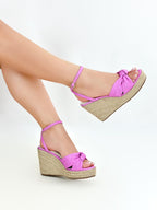 PLATAFORMA MARA- CONFECCION ROSA BARBIE - ALTURA 7.5 (10 CM) - CALZADO CACHATINA
