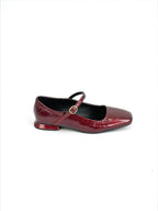 BALETA CRUSH - CHAROL MOJADO VINOTINTO- TACON 1.5- BALETA- CALZADO CACHATINA
