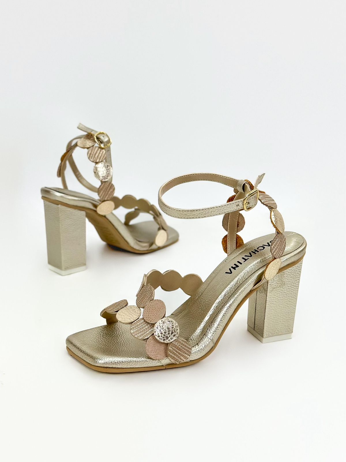 STILETTO OPTRIS - BAMBIE DORADO X CROQUE ORO X TRACCY FRAPPE  - TACON 7.5 - ESTILETO MUJER - CALZADO CACHATINA