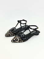 BALETA IVONI- CHAROL NEGRO X ANIMAL PRINT - TACON 1.5- BALETA- CALZADO CACHATINA