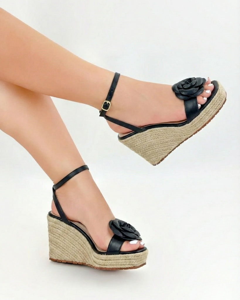 PLATAFORMA RITA STORE- CUERO BAMBIE NEGRO - ALTURA 7.5 (10 CM) - CALZADO CACHATINA