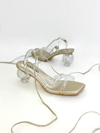 TACON INDIANA - ACETATO X BAMBIE DORADO- TACON CRISTAL 3.5  - TACON MUJER - CALZADO CACHATINA