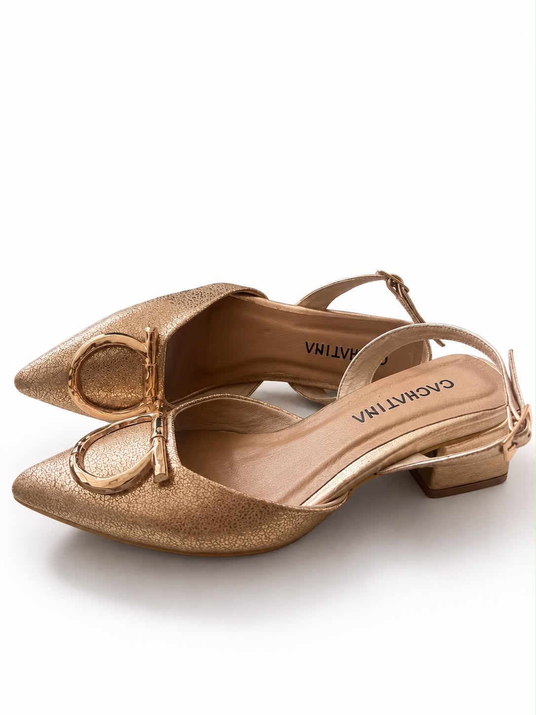 STILETO LUXE STORE - NUEVA FOLIA DORADA - ALTURA 3.5 (5 CM) - CALZADO CACHATINA