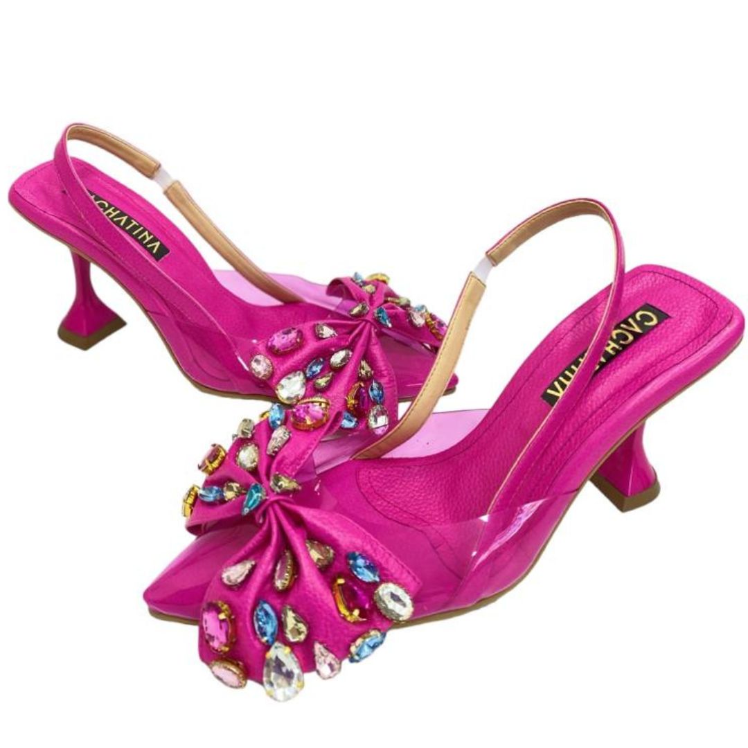 KYLIE - CALZADO CACHATINA - ESTILETO MUJER - CUERO FUCSIA - TACON 7.5 (10 CM)