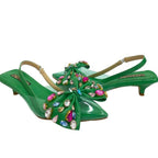 DOMENICA - CALZADO CACHATINA - ESTILETO MUJER - CUERO VERDE LOZZA - TACON 3.5 (5 CM)