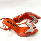 KLARENT - CALZADO CACHATINA - ESTILETO MUJER - CUERO NARANJA - TACON 8.5 (11 CM)
