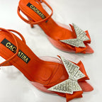 KLARENT - CALZADO CACHATINA - ESTILETO MUJER - CUERO NARANJA - TACON 8.5 (11 CM)