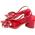 MIKAELI - CALZADO CACHATINA - ESTILETO MUJER - CUERO ROJO - TACON 5.5 (7.5 CM)