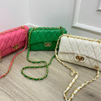 BOLSO CACHATINA - RIVER BAG - CUERO VERDE LOZA