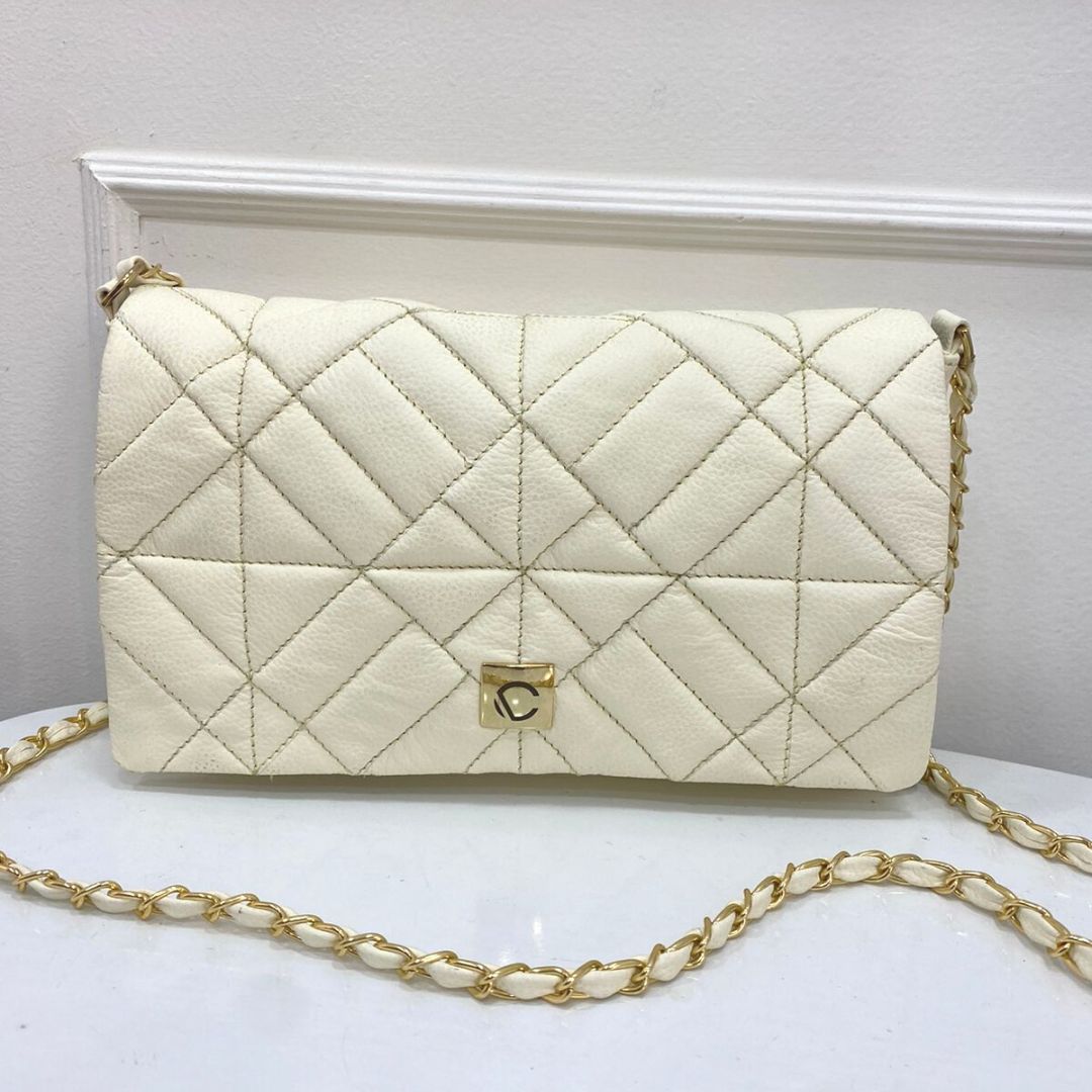 BOLSO CACHATINA - KLOE BAG - CUERO TALCO