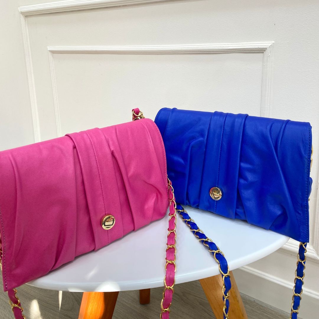 BOLSO CACHATINA - NAELA BAG - CUERO AZUL PRINCESA