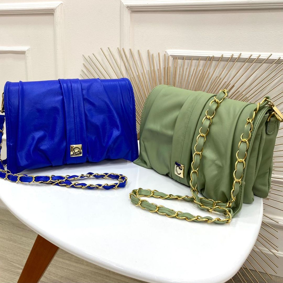 BOLSO CACHATINA - NAELA BAG - CUERO AZUL PRINCESA