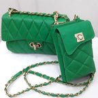 BOLSO CACHATINA - RIVER BAG - CUERO VERDE LOZA