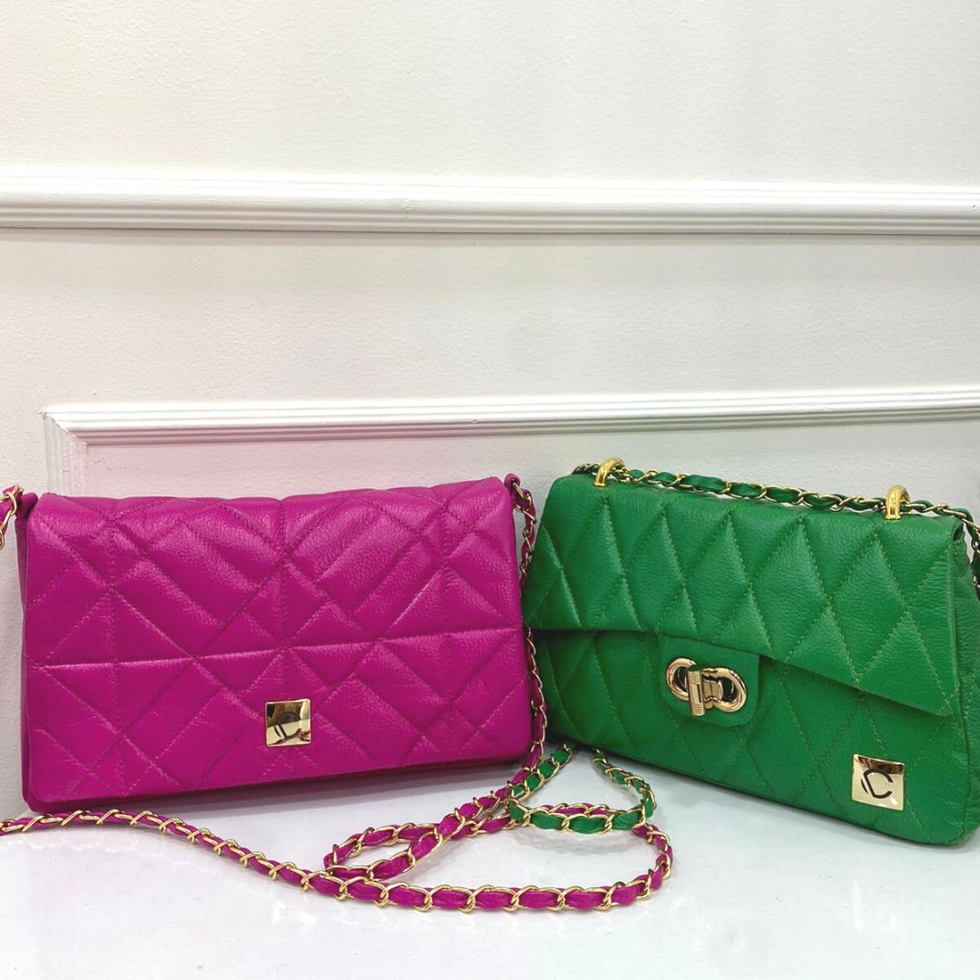 BOLSO CACHATINA - RIVER BAG - CUERO VERDE LOZA