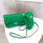 BOLSO CACHATINA - RIVER BAG - CUERO VERDE LOZA