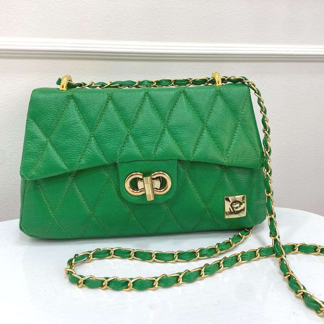 BOLSO CACHATINA - RIVER BAG - CUERO VERDE LOZA