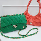 BOLSO CACHATINA - RIVER BAG - CUERO VERDE LOZA