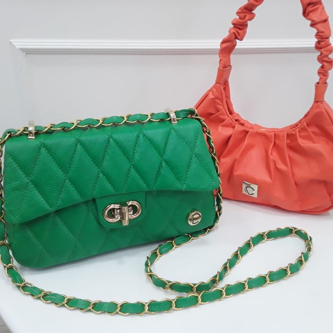BOLSO CACHATINA - RIVER BAG - CUERO VERDE LOZA
