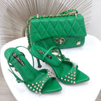 BOLSO CACHATINA - RIVER BAG - CUERO VERDE LOZA