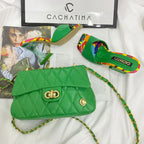 BOLSO CACHATINA - RIVER BAG - CUERO VERDE LOZA