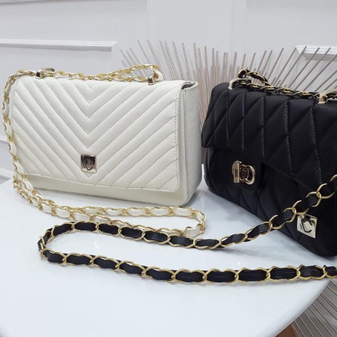 BOLSO CACHATINA - KLOE BAG - CUERO TALCO