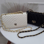 BOLSO CACHATINA - KLOE BAG - CUERO TALCO