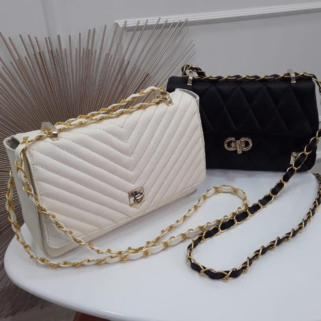 BOLSO CACHATINA - KLOE BAG - CUERO TALCO