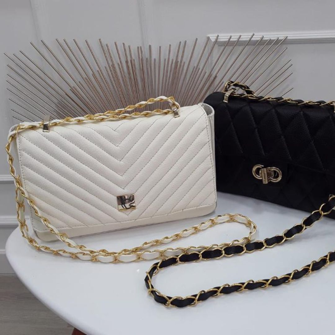BOLSO CACHATINA - KLOE BAG - CUERO TALCO